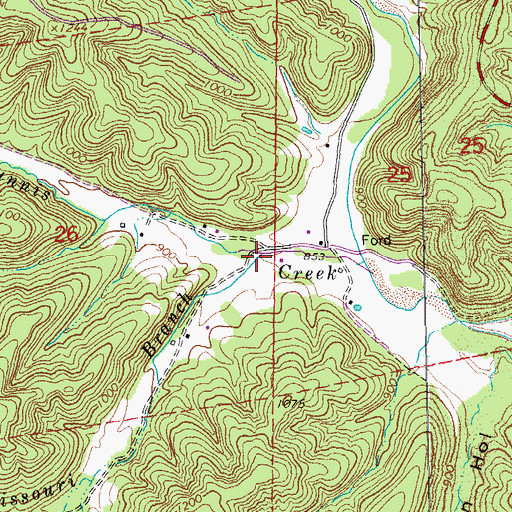 Topographic Map of Missouri Branch, MO