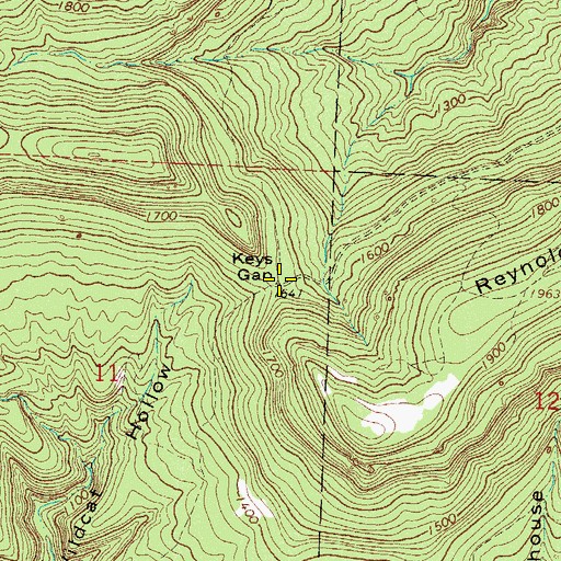Topographic Map of Keys Gap, AR