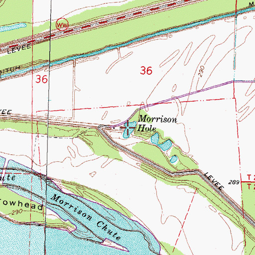 Topographic Map of Morrison Hole, MO