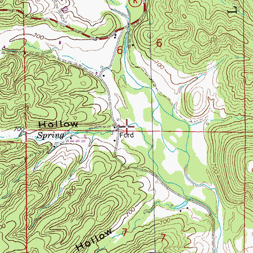 Topographic Map of Morton Hollow, MO