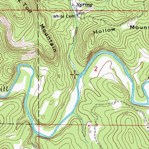 Topographic Map of Knob Branch, AR