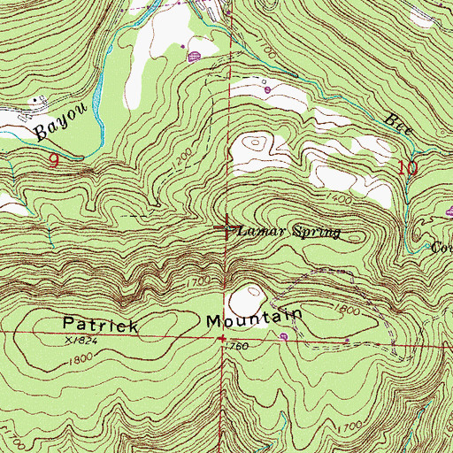 Topographic Map of Lamar Spring, AR
