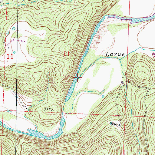 Topographic Map of Larue Branch, AR