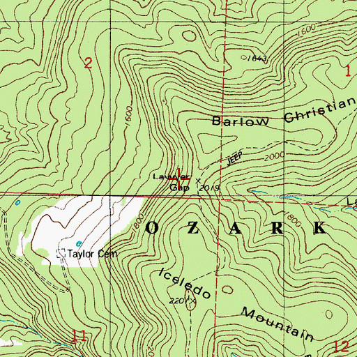 Topographic Map of Lawyer Gap, AR