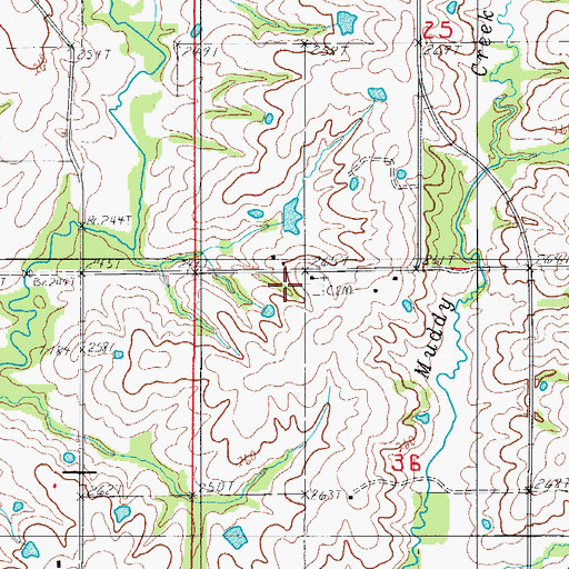 Topographic Map of Mount Zion Church, MO