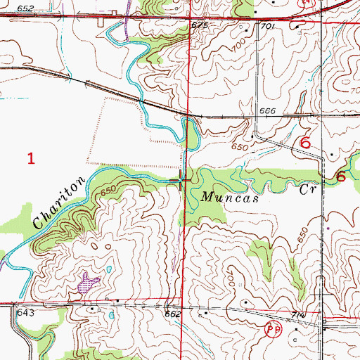 Topographic Map of Muncas Creek, MO