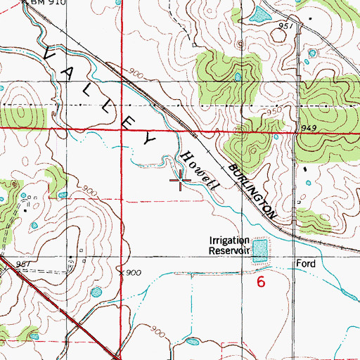 Topographic Map of Mustion Creek, MO