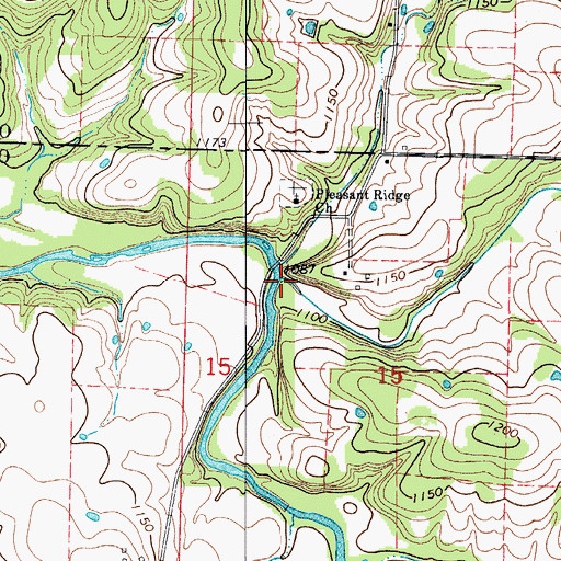 Topographic Map of Mutton Hollow, MO