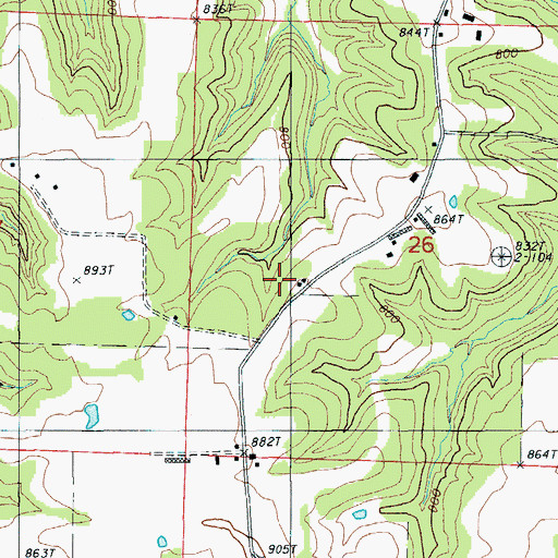 Topographic Map of Number Four School, MO