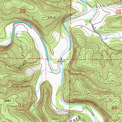 Topographic Map of Lick Fork, AR