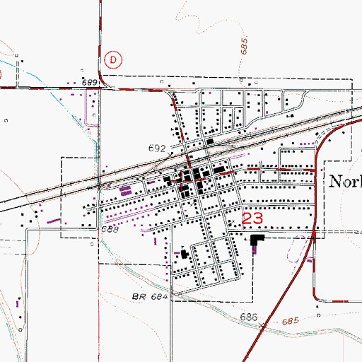 Topographic Map of Norborne, MO
