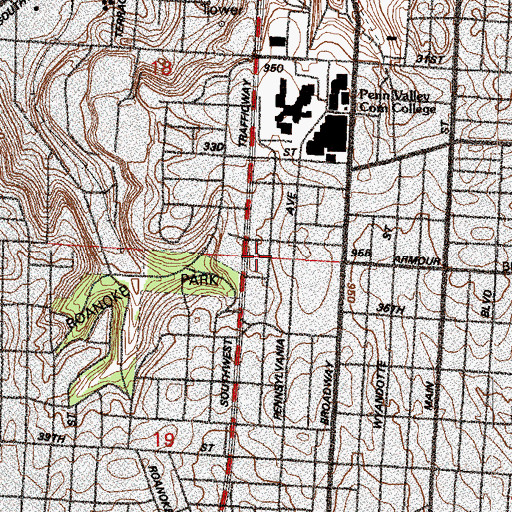 Topographic Map of Norman School (historical), MO
