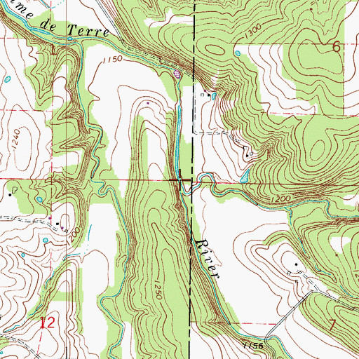 Topographic Map of North Fork Pomme de Terre River, MO