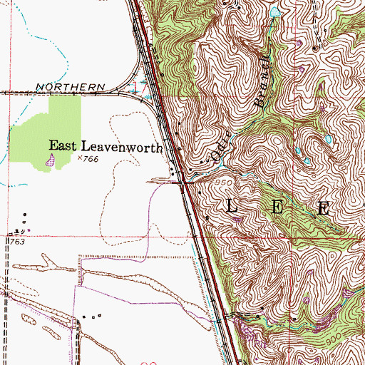 Topographic Map of Odie Branch, MO