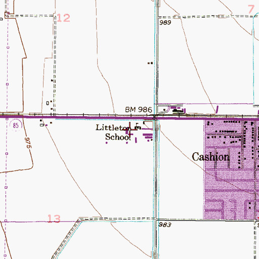 Topographic Map of Littleton Elementary School, AZ