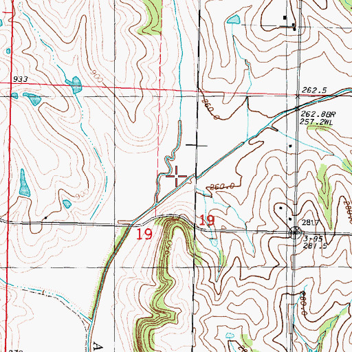Topographic Map of Owl Creek, MO