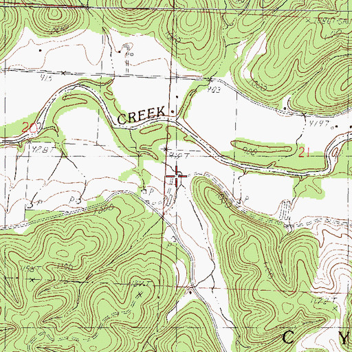 Topographic Map of Packett Hollow, MO