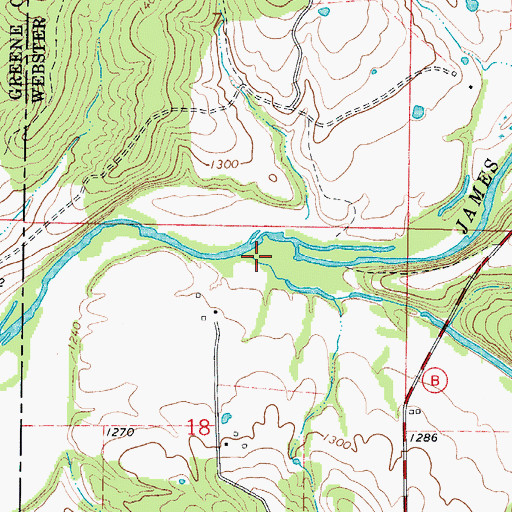 Topographic Map of Panther Creek, MO