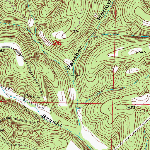 Topographic Map of Panther Hollow, MO