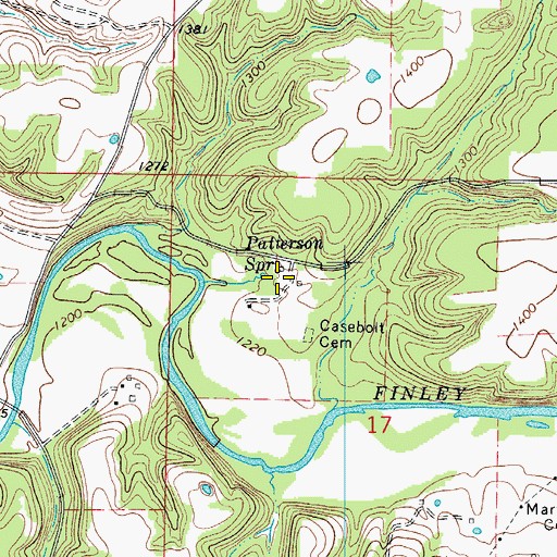 Topographic Map of Patterson Spring, MO