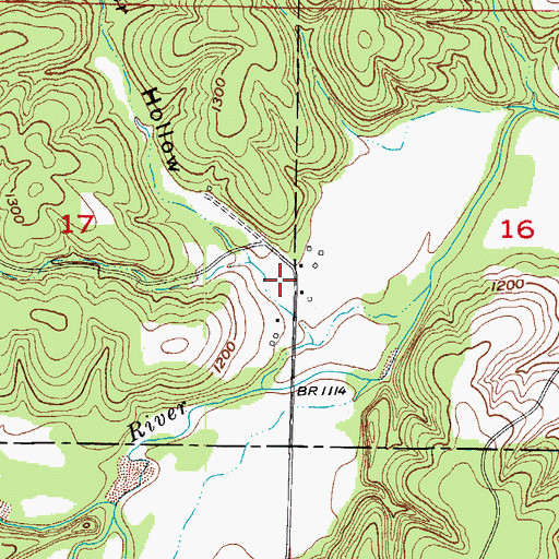 Topographic Map of Pender Hollow, MO