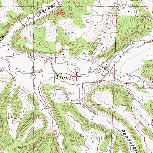 Topographic Map of Pendergraff Hollow, MO