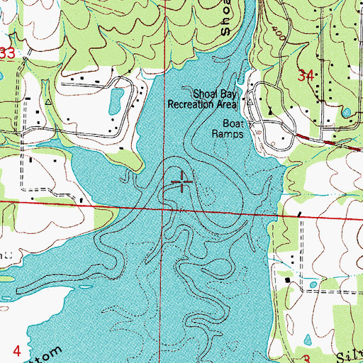 Topographic Map of Little Shoal Creek, AR
