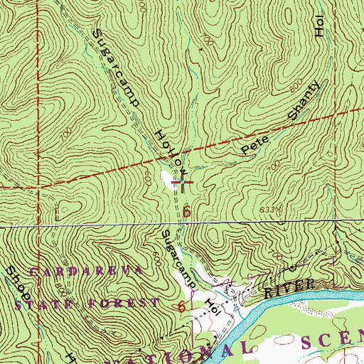 Topographic Map of Pete Shanty Hollow, MO