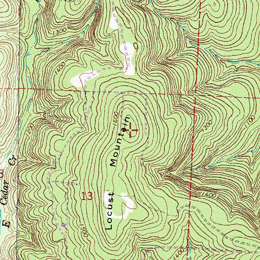 Topographic Map of Locust Mountain, AR