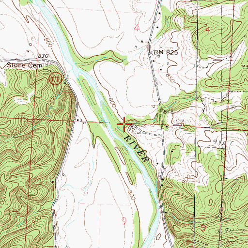 Topographic Map of Pine Hollow, MO