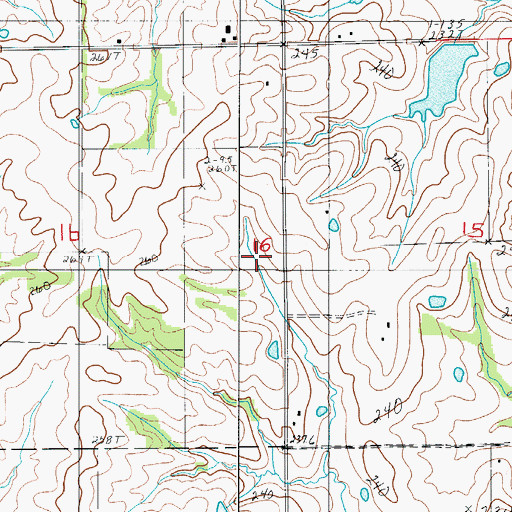 Topographic Map of Pleasant Point School (historical), MO