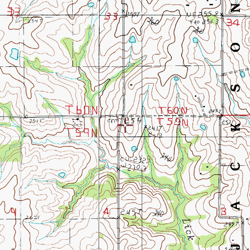 Topographic Map of Pleasant Shade School (historical), MO