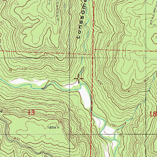 Topographic Map of Lonesome Hollow, AR