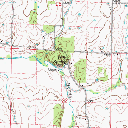 Topographic Map of Polk Spring, MO