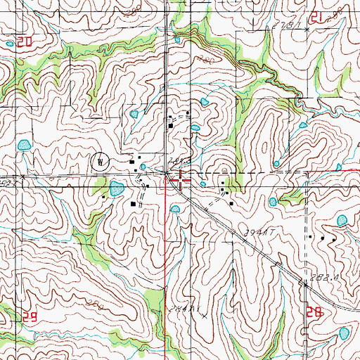Topographic Map of Prairie Dale School, MO