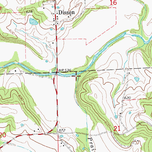 Topographic Map of Prairie Fork, MO