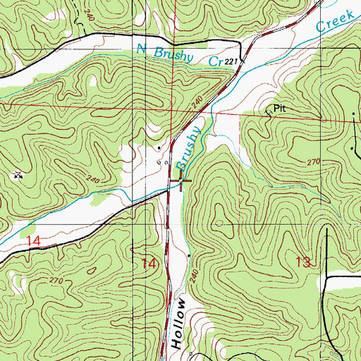 Topographic Map of Prairie Hollow, MO