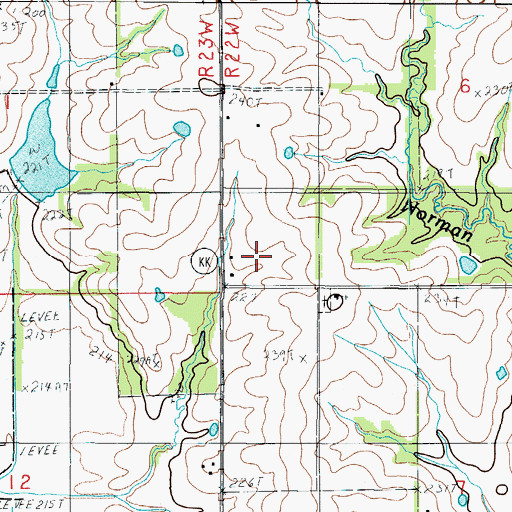Topographic Map of Prairie Valley School (historical), MO