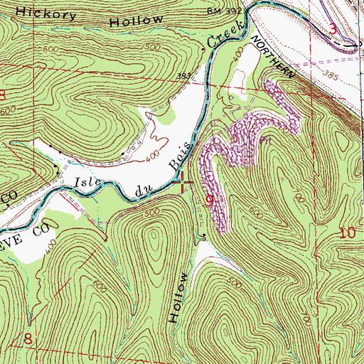 Topographic Map of Raddy Hollow, MO
