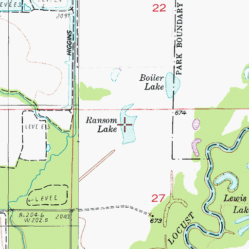 Topographic Map of Ransom Lake, MO