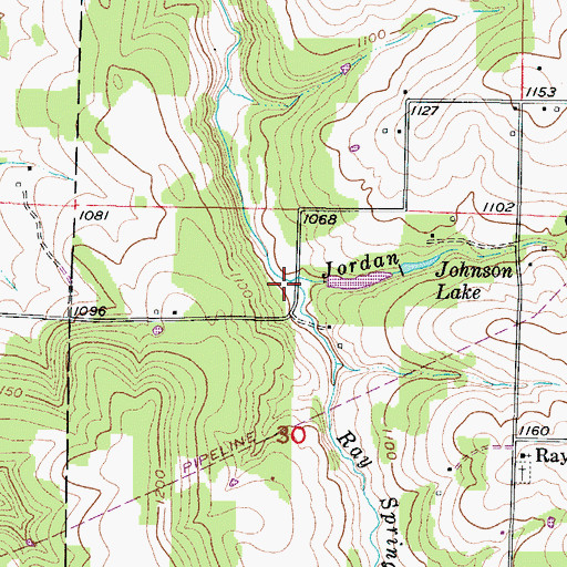 Topographic Map of Ray Spring Branch, MO