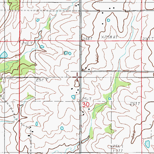 Topographic Map of Reed School (historical), MO