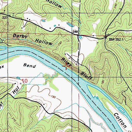 Topographic Map of Riley Bluff, MO