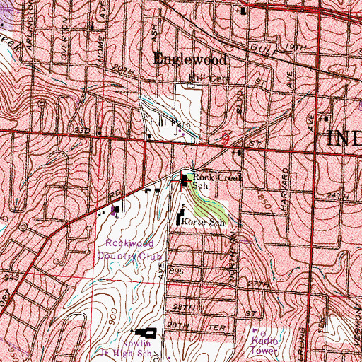Topographic Map of North Rock Creek School (historical), MO