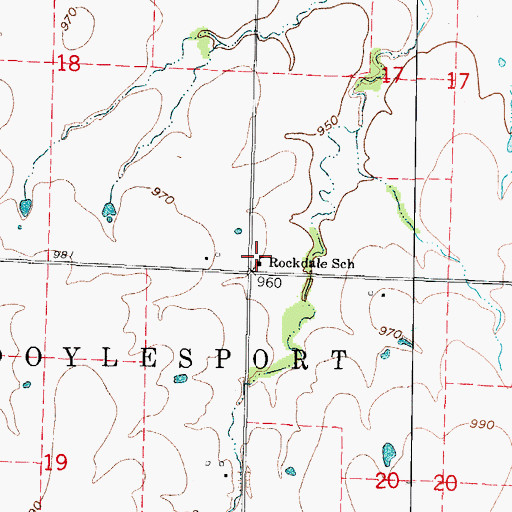 Topographic Map of Rockdale School (historical), MO