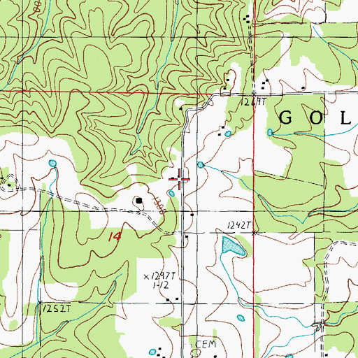 Topographic Map of Rocky Mountain Ranch, MO