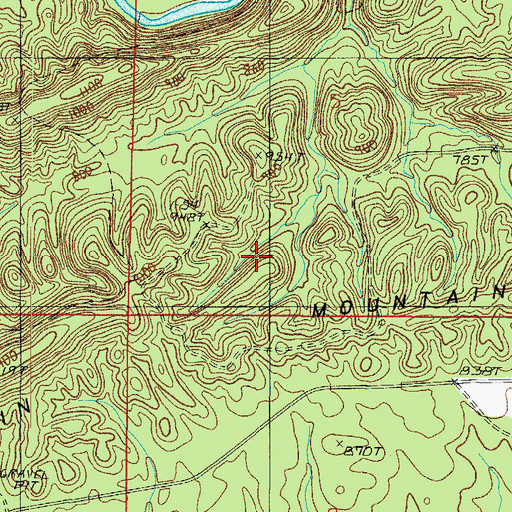 Topographic Map of Mauldin Mountain, AR