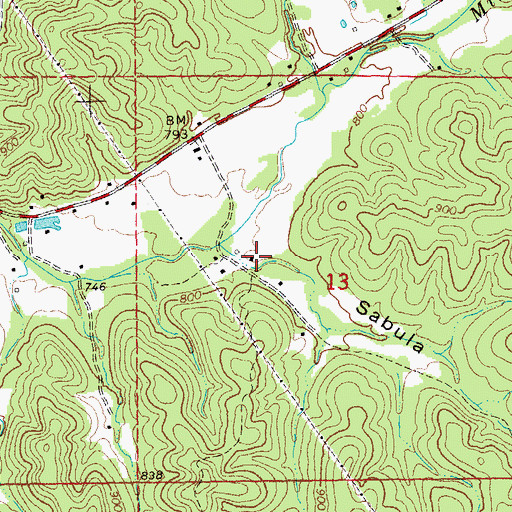 Topographic Map of Sabula Hollow, MO