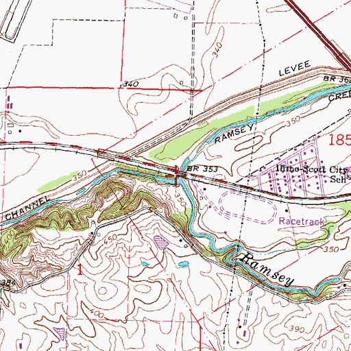 Topographic Map of Sals Creek, MO