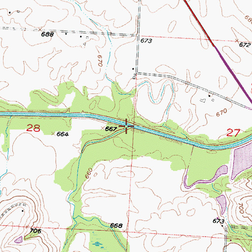Topographic Map of Salt Branch, MO